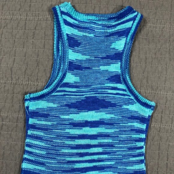 Princess Polly Knit Tank Blue Women 4 Raw Hem Sweater Cropped - Picture 2 of 16